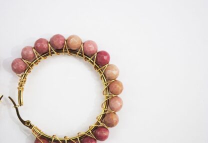 Aros cuentas rosa nude - Imagen 2