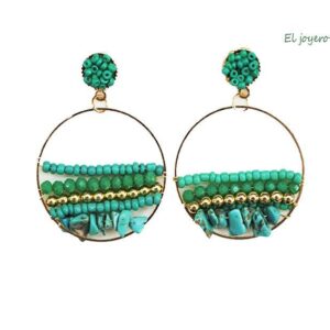 Pendientes aros turquesas