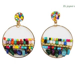 Pendientes cuentas multicolor