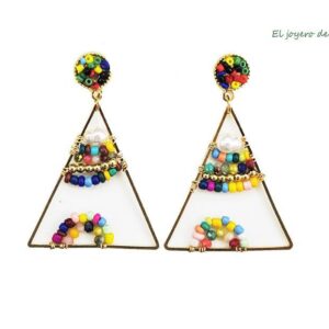 Pendientes multicolor triángulos