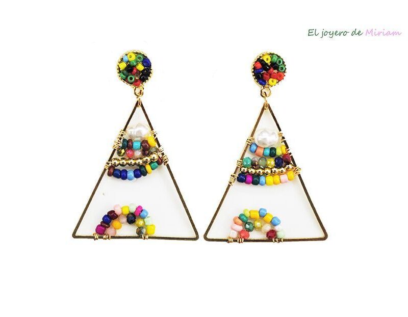 Pendientes multicolor triángulos