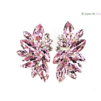Pendientes rosas de cristal