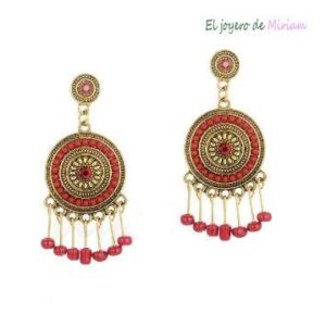 Pendientes granates cuentas
