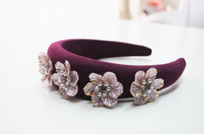 Diadema joya burdeos - Imagen 3