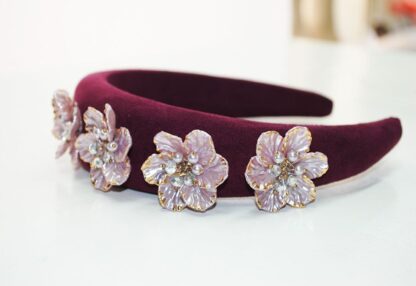 Diadema joya burdeos - Imagen 4