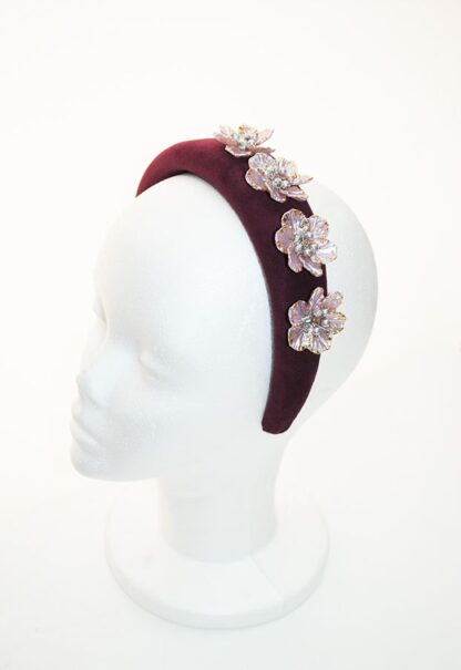 Diadema joya burdeos - Imagen 7