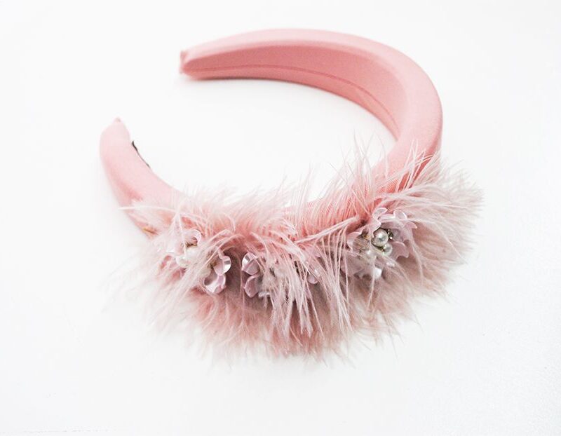 Diadema de fiesta rosa nude