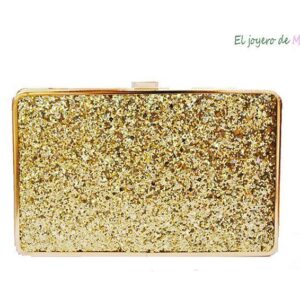 Bolso clutch dorado glitter