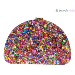 Clutch carey multicolor ovalado