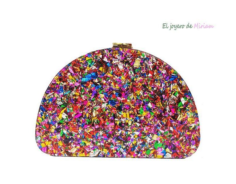 Clutch carey multicolor ovalado