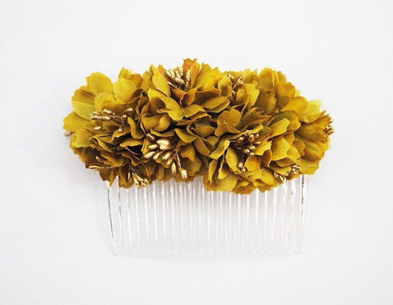 Peineta de fiesta mostaza