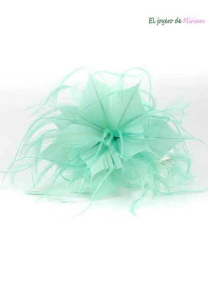Flor tocado verde agua
