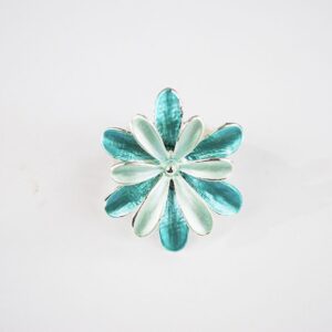 Anillo elástico flor turquesa