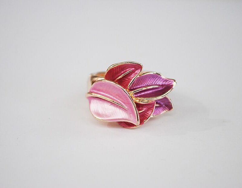 Anillo elástico rosa y fucsia