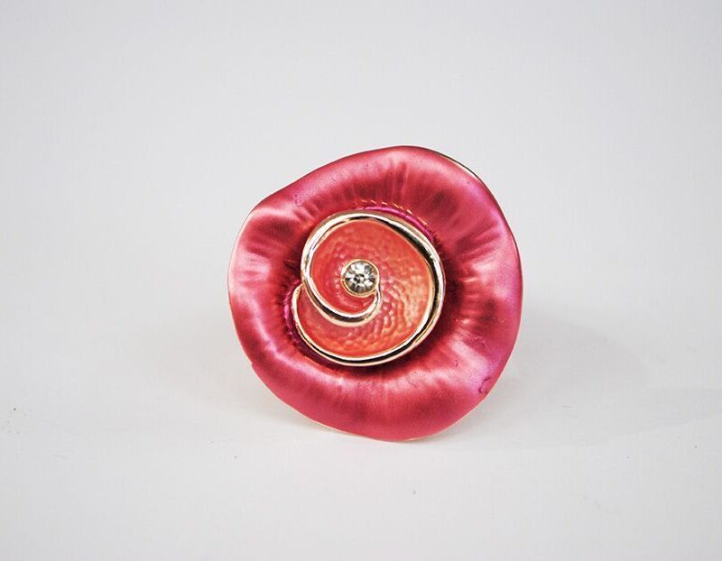 Anillo elástico diseño rosa