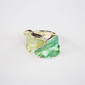 Anillo elástico verde hojas