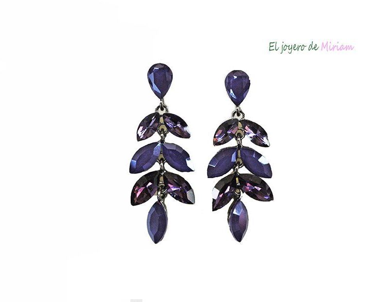 Pendientes de fiesta morados