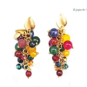 Pendientes racimo multicolor