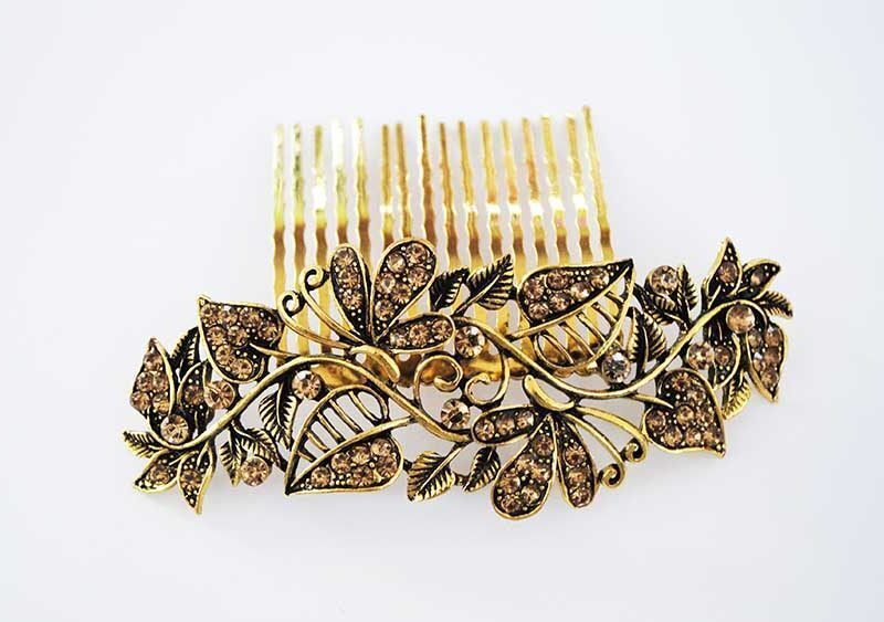 Peineta dorada envejecida