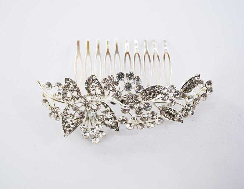 Peineta grande plateada