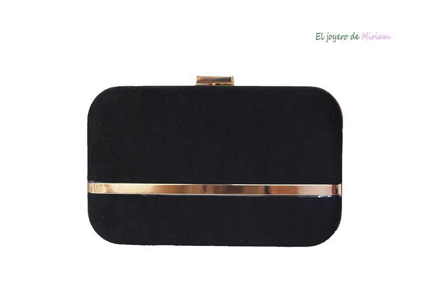 especificar A la meditación Piñón Bolso clutch negro y dorado - El joyero de Miriam