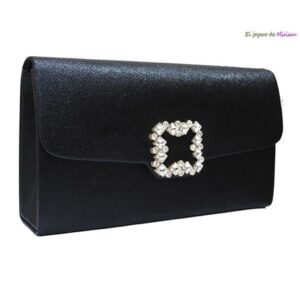 Bolso clutch negro con brillo