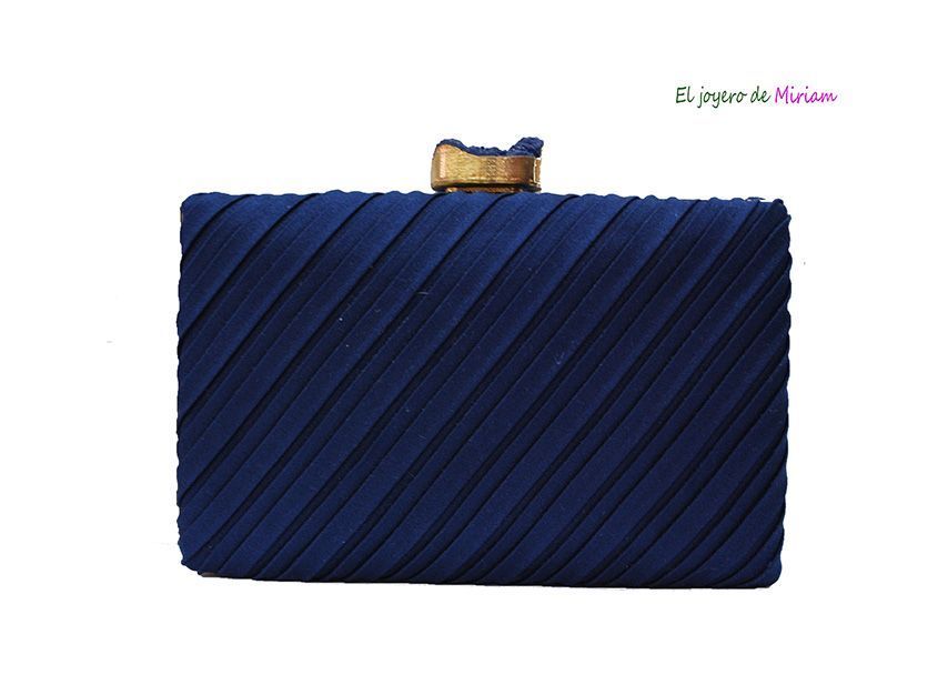 Clutch azul marino piedra - El joyero de Miriam