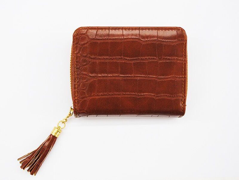 Monedero camel y malva