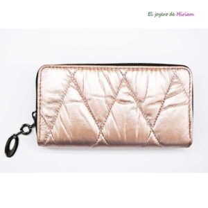 Cartera oro rosa acolchada