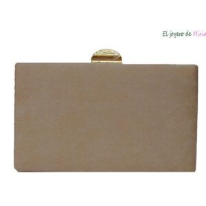 Bolso clutch marrón y dorado