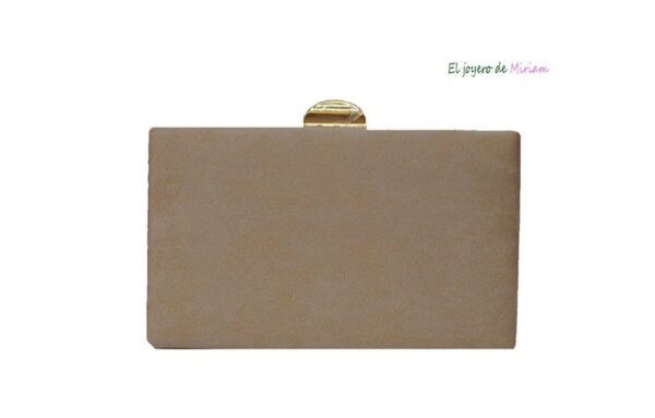 Bolso clutch marrón y dorado
