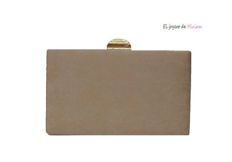 Bolso clutch marrón y dorado