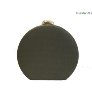 Bolso clutch redondo kaki