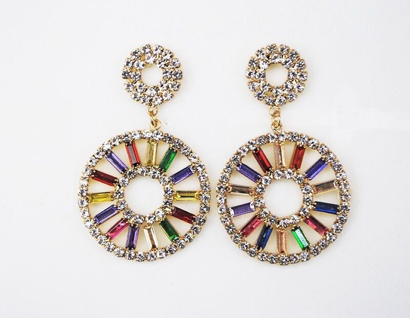 Pendientes redondos multicolor