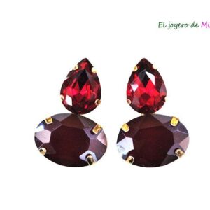 Pendientes granates de fiesta