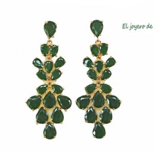 Pendientes verdes de fiesta