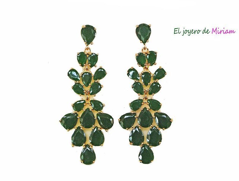 Pendientes verdes de fiesta