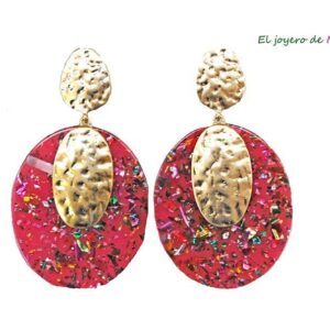 Pendientes fucsias de resina