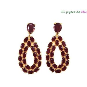 Pendientes granates facetados
