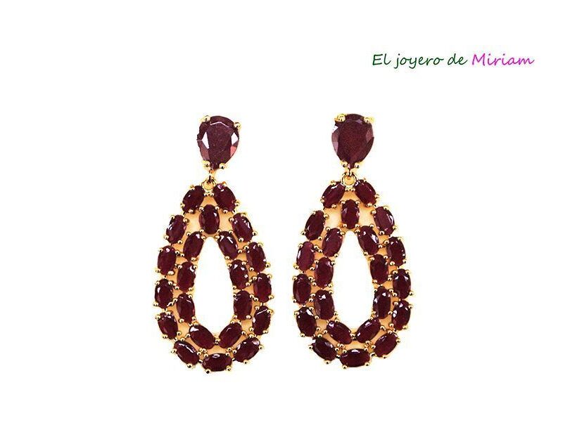 Pendientes granates facetados