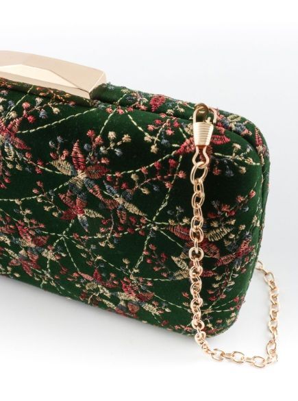 Bolso clutch verde botella - joyero de Miriam