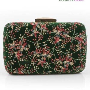 Bolso clutch verde botella
