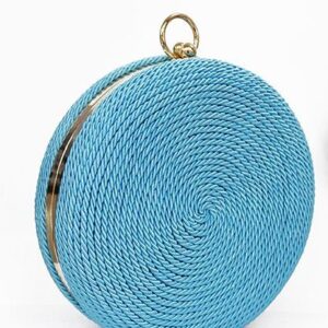 Clutch redondo azul agua