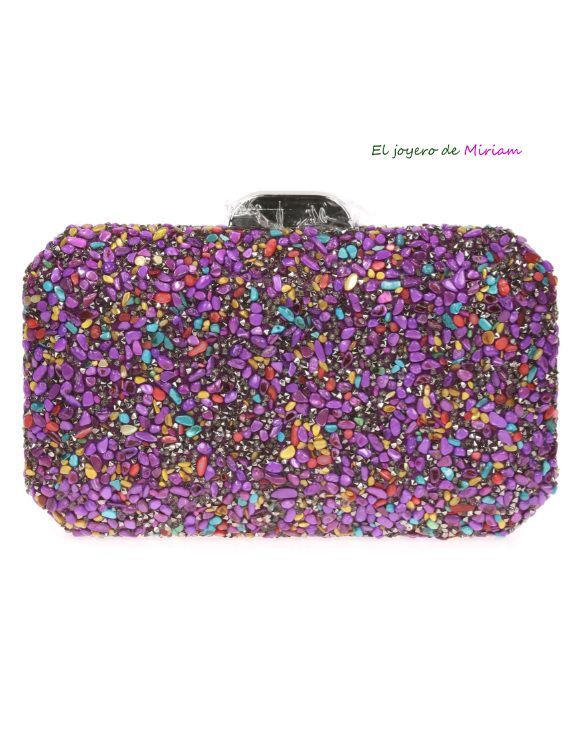 bendición Expresamente Progreso Bolso clutch morado pedrería - El joyero de Miriam