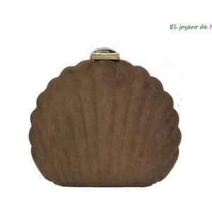 Bolso de fiesta concha marrón
