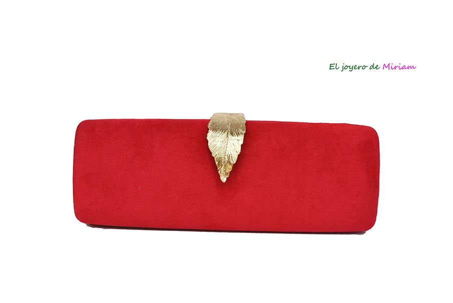 Vueltas y vueltas chorro fuga Clutch baguette rojo hoja - El joyero de Miriam