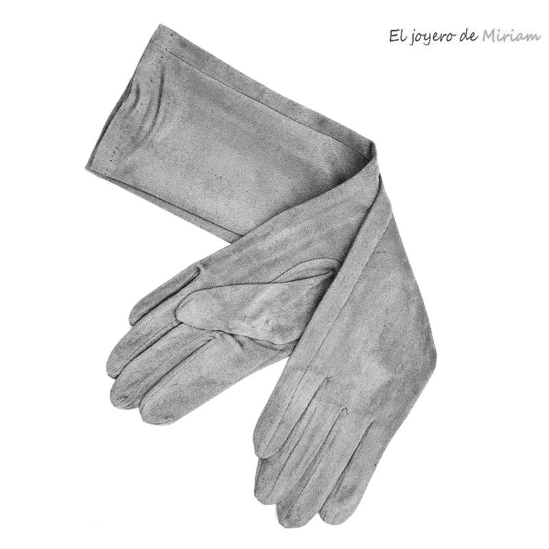 Guantes de fiesta grises 50 cm