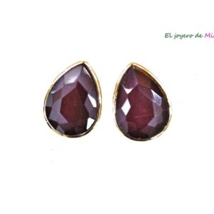 Pendientes lágrimas granates