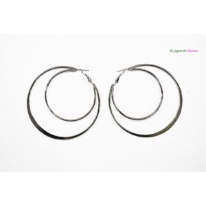 Aros dobles plateados