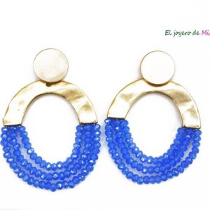 Pendientes metal y cuentas